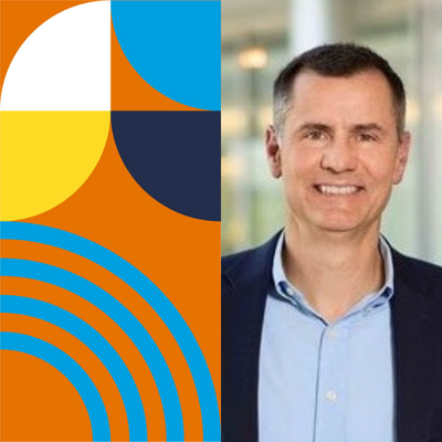 Graphic with photo of man