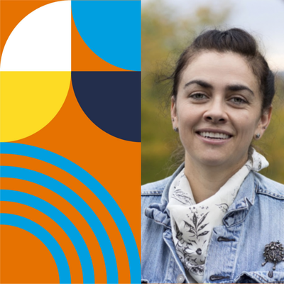 graphic with photo of woman