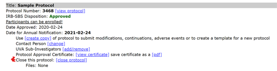 Closing an iProtocol